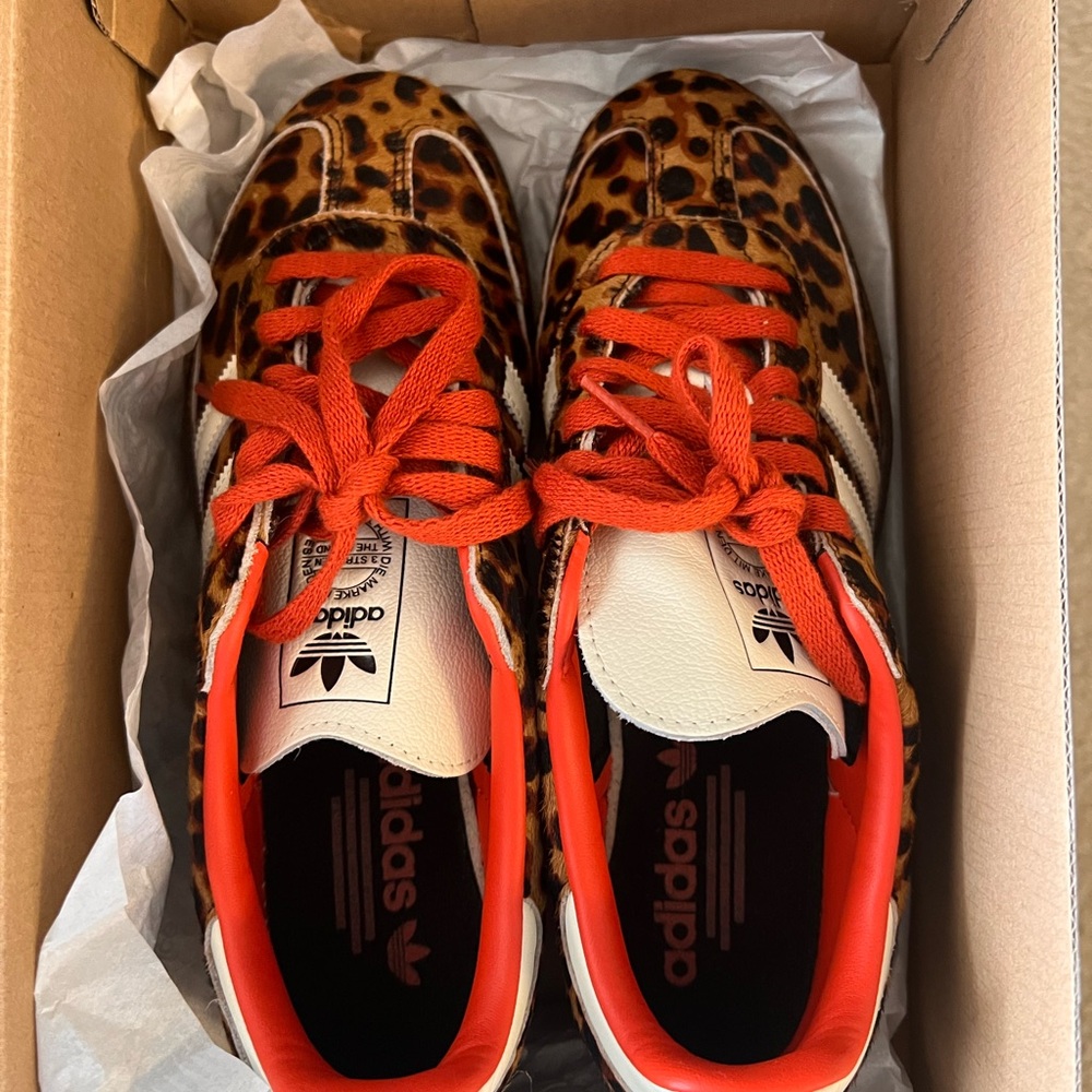 Adidas Samba Leopard Print Sneakers- Women’s Size 9